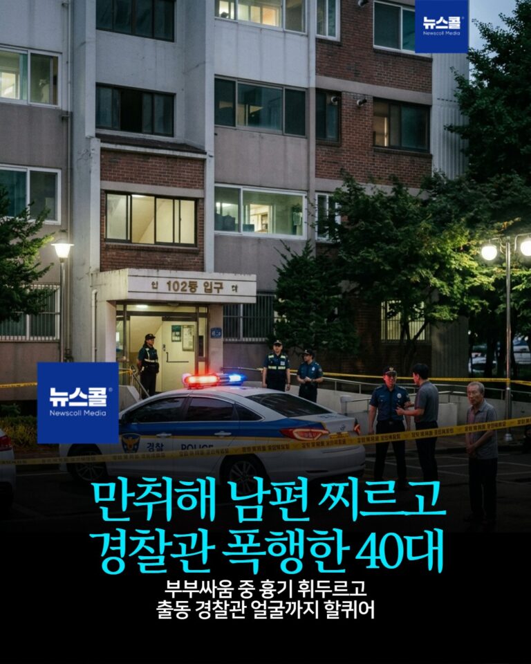 만취해 남편 찌르고 경찰관 폭행한 40대 -