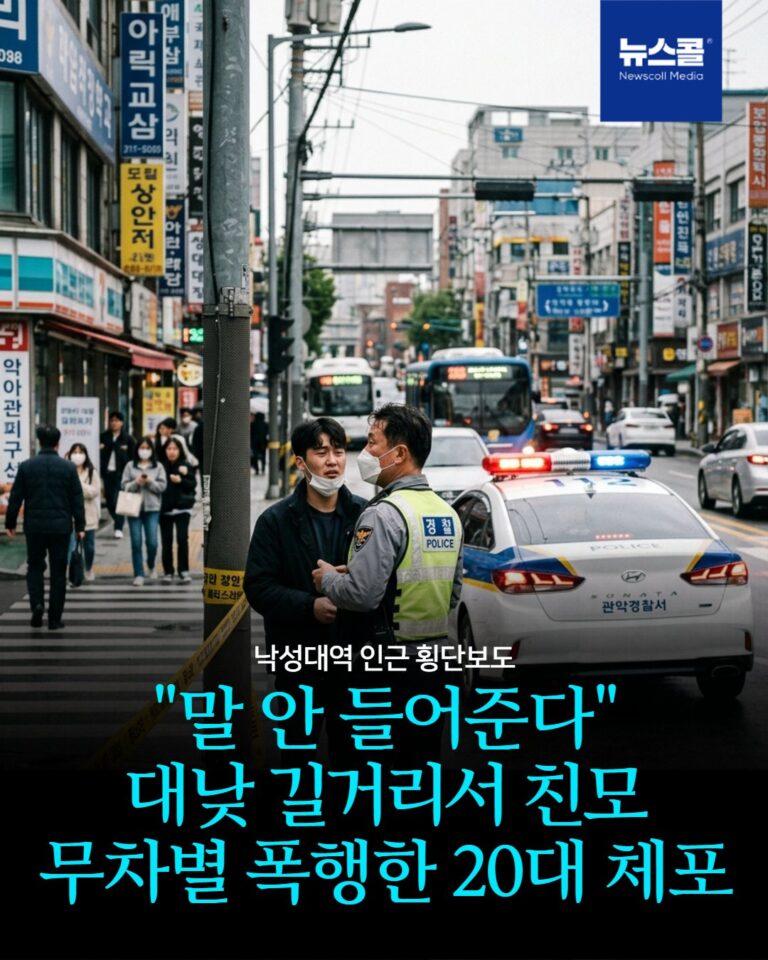 "말 안 들어준다" 대낮 길거리서 친모 무차별 폭행한 20대 체포 -